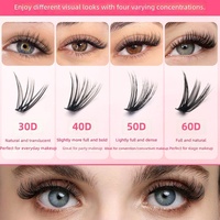 Kit de cils en grappe DIY, cils individuels 3D en faux vison, extensions de cils effilés, cils doux réutilisables pour maquillage