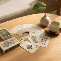 Cartes à Jouer Botaniques Personnalisées Premium |   Coins arrondis, respectueux de l'environnement |   Finition en lin de luxe |   Papier Familial Minimaliste