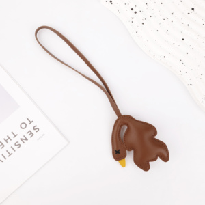 Bulk Custom <strong>Duck</strong> PU Leather Keychain Wholesale - Cute <strong>Duck</strong> <strong>Shaped</strong> <strong>Keyring</strong> for Bag, Car, Backpack Accessories - Product Image 5