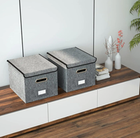 Boîtes de rangement de fichiers en lin pliables avec couvercle organisateur de bande dessinée et de vêtements pour utilisation de garde-robe systèmes de placard et organisateurs