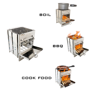 Outdoor Stainless Steel Square Wood Stove BBQ <strong>Grill</strong> Picnic Stove Outdoor <strong>Mini</strong> <strong>Charcoal</strong> Stove Folding <strong>Grill</strong> - Product Image 4