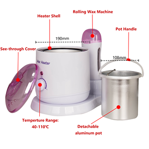 Kit de chauffe-cire dépilatoire ensemble de chauffe-cire 2 en 1 avec 1 machine à <span class=keywords><strong>bandes</strong></span> de cire roulante pour équipement de beauté à usage domestique - Product Image 4