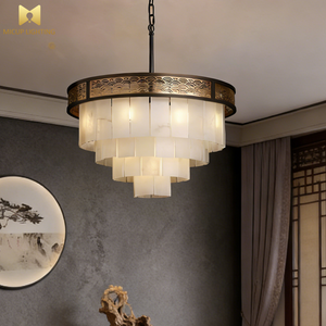 Lustre suspendu créatif de luxe italien pour intérieur, design suspendu, style espagnol classique, en albâtre - Product Image 3