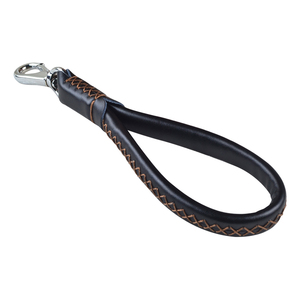 Heavy Duty 12 "Cuero Negro Marrón Color Cuerda Perro Corto Plomo - Product Image 2