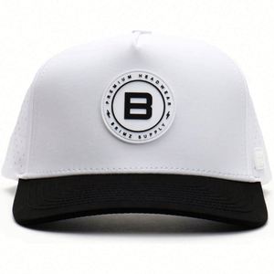 Casquette de baseball personnalisée à 5 panneaux en caoutchouc PVC avec logo, imperméable, perforations découpées au laser, casquettes de performance pour le sport et le golf - Product Image 3