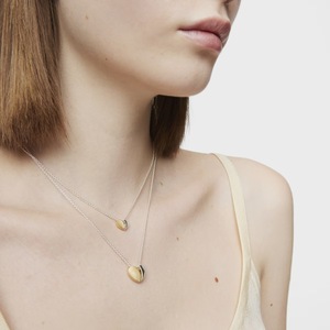 Collier Cœur en Acier Inoxydable Or 18 carats Bicolore Pendentif Unisexe Usage Quotidien JDN0211001-PS - Product Image 4
