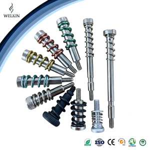 Vis à ressort captive en acier inoxydable à épaule déportée pour dissipateur thermique, composant mécanique industriel long et précis, fixation rapide - Product Image 1