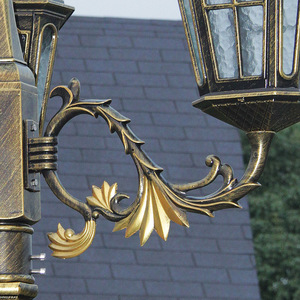 Lampadaire de jardin extérieur en laiton à LED avec abat-jour en verre, lumière blanc chaud 2700K, AC 220V, IP66, détecteur de mouvement, fixation non amovible, garantie 10 ans - Product Image 6