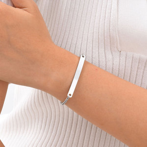 Pulsera y brazalete de moda de acero inoxidable 316L resistente al agua y al deslustre, chapado en oro de 14K y 18K, ajustable, para mujer. - Product Image 5