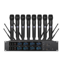 Système de microphone dynamique sans fil UHF professionnel BD68, 8 canaux, micros portatifs XLR cardioïdes, conférence, bureau, longue portée 80-100m