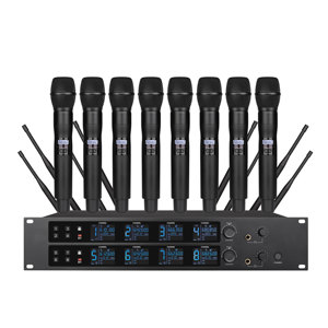 Système de microphone de conférence dynamique sans fil professionnel UHF BD-68, 8 canaux, portatif, XLR, longue portée, 8 antennes, pour l'enseignement - Product Image 2