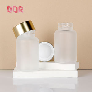 Bouteille en verre dépolie transparente avec bouchon à vis 120 ml pour pilules, suppléments, capsules – Emballage cosmétique, bonbons, comprimés, soins de santé et beauté - Product Image 1