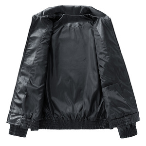 Amerikanische Lederjacke für Herren, Trendige High-Street-Mode für Frühling und Herbst, Stehkragen, Winddichte Piloten-Motorradjacke mit Frontlogo - Product Image 4