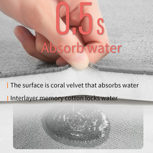 พรมห้องน้ำ 7 สี รูปทรงสี่เหลี่ยมผืนผ้า ทำจากเส้นใยโพลีเอสเตอร์ กันลื่น แห้งเร็ว ดีไซน์เรียบง่าย - Product Image 5