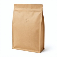 Sachet de café en papier kraft refermable avec valve de dégazage