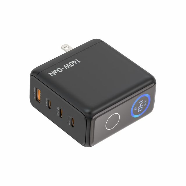 Wholesale 140W 3-Port Type-C GaN Fast Charger PD3.1/QC4.0 Digital Wattage Display Compact Travel Wall Adapter OEM Custom