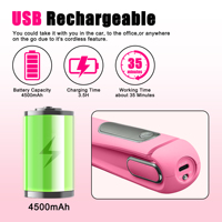 Plancha de Pelo Inalámbrica Recargable por USB, 4500mAh, Compacta, Mini, Antiencrespamiento