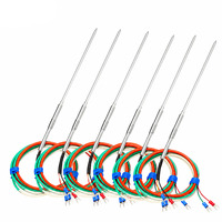 Sensor Suhu Pt100 Probe RTD Termometer Resistansi Platinum dengan Kabel Silikon Diameter 3mm Panjang 150mm 3 Kawat OEM