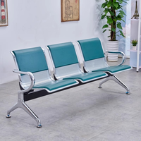 Chaise d'attente pliable moderne de haute qualité en acier inoxydable 3 places pour hôtel