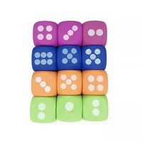 Vente en gros de dés en mousse EVA souple et élastique à six faces de 8 cm, colorés, carrés, avec logo personnalisé imprimable, jouet éducatif amusant pour jeux de cartes et de société