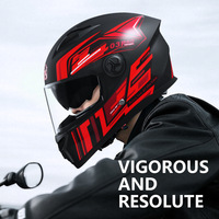 Nouveau casque de moto intégral homologué DOT en ABS, double visière, léger, durable, système de ventilation, toutes saisons, vente chaude