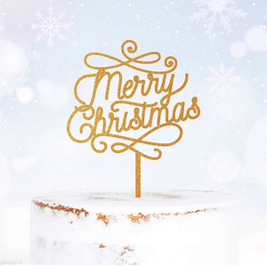 ท็อปเปอร์เค้กอะคริลิคคริสต์มาสลายน้ำผึ้งและรสหวาน ของตกแต่งเค้กสุขสันต์วันคริสต์มาสสำหรับงานปาร์ตี้ในช่วงเทศกาล - Product Image 3