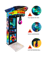Machine de boxe d'arcade à monnayeur Leon avec support en anglais pour centres de divertissement