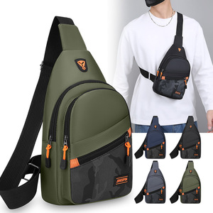 JINGPIN Men's Chest Bag Oxford Cloth Waterproof Ultralight Portable Outdoor Travel Crossbody Bag Army Green Grey Dark Blue Black - Product Image 1