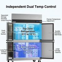 Congelador Comercial de Cuatro Puertas, Refrigerador Vertical de Acero Inoxidable, Equipo de Refrigeración para Cocina de Hotel, Suministro de Fábrica