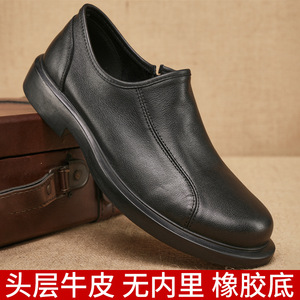 Chaussures bateau confortables pour hommes en cuir véritable à enfiler, bout rond, semelle extérieure en caoutchouc souple, semelle intermédiaire en EVA, toutes saisons - Product Image 5