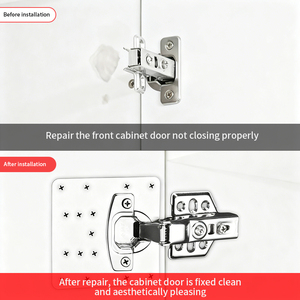 Charnière de remplacement pour porte d'armoire de <span class=keywords><strong>cuisine</strong></span>, plaque de fixation pour réparation, charnière de remplacement en acier inoxydable pour armoire - Product Image 4