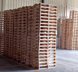 Warehouse storage logistics and transportation wooden pallet