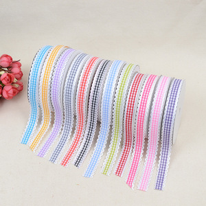Grosir 1.5cm poliester renda desain buatan tangan pita cetak untuk pernikahan dekorasi Natal DIY renda Trim - Product Image 1