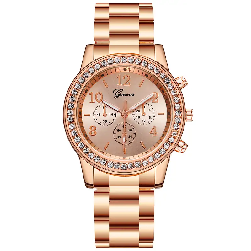 Fashion women's watches ladies wrist watch Trendy GENEVA Classic Round Dial Ladies Women Crystals Watch Wholesale OEM