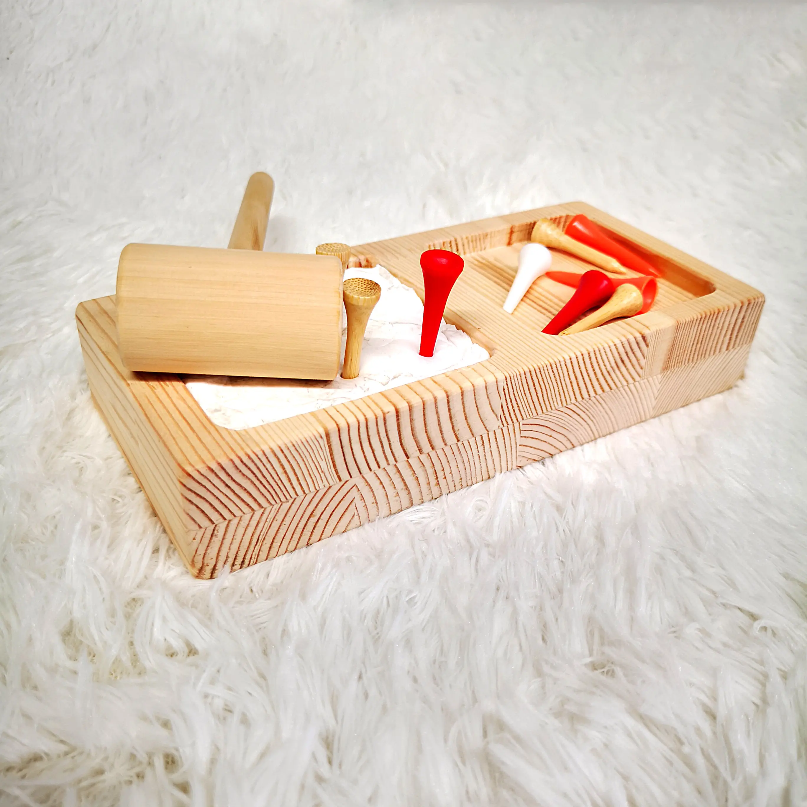 هدية الكريسماس للأطفال خشبية مونتيسوري مطرقة لعبة كلاي لعبة لطفل صغير