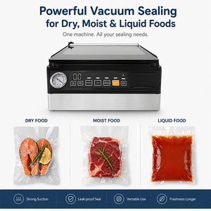 Sellador al Vacío de Cámara -98KPA + Etiquetas Bluetooth para Trazabilidad, Doble Sellado, Perfecto para Carnes, Sopas, Líquidos, Empaque al Vacío de Alimentos - Product Image 3