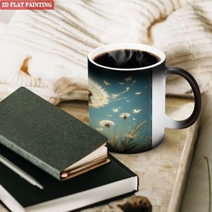 Blank Mug Frosted Black 11oz <b>Ceramic</b> Heat Sensitive Color Changing <b>Cup</b> - Product Image 3