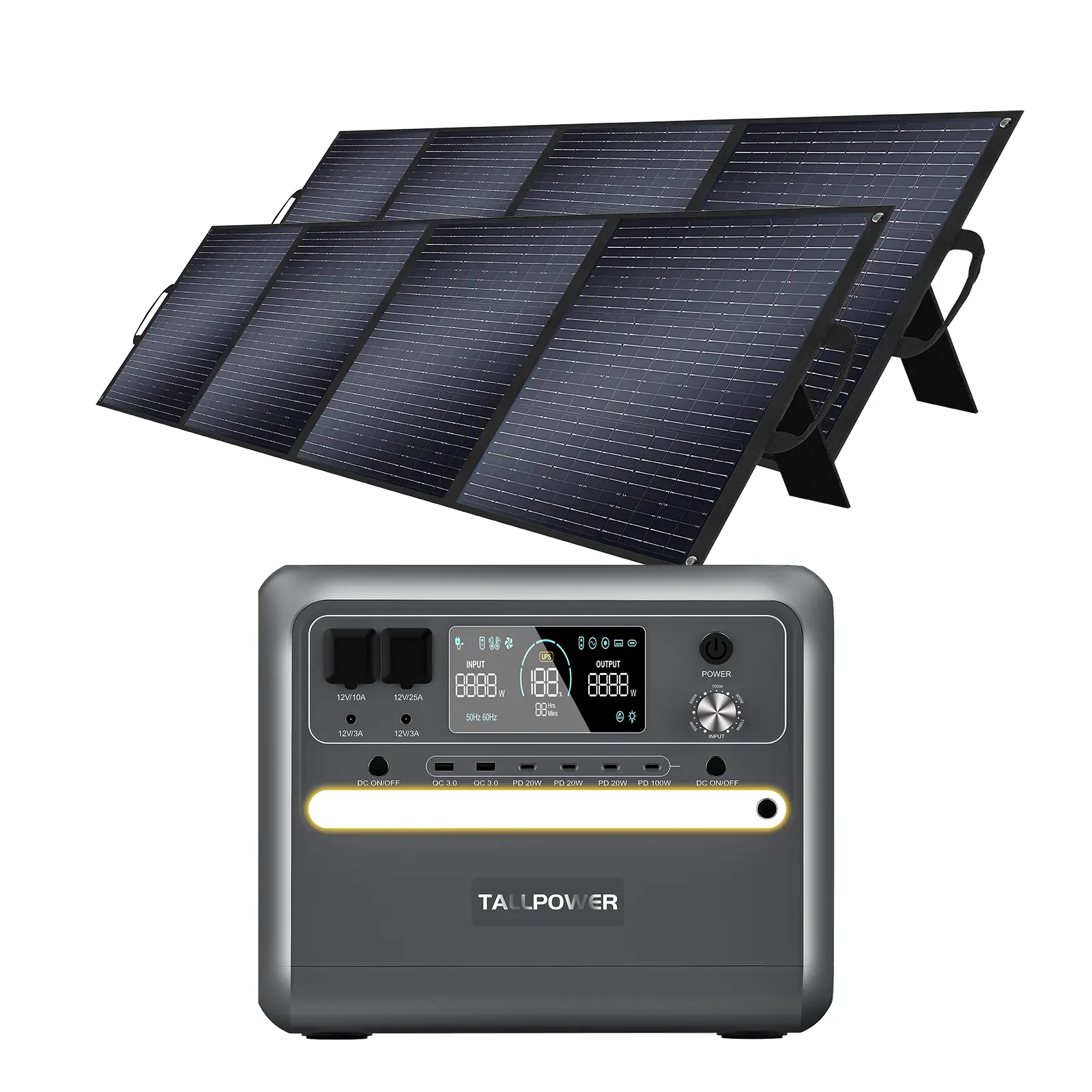 مولد الطاقة الشمسية للاستعمال المنزلي بالطوارئ بقدرة 2000 وات مولد للطاقة الشمسية للاستعمالات الخارجية محطة طاقة محمولة لشاحنات التخييم