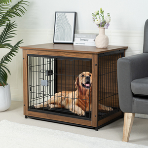 Modern Black Steel Wire Powder-Coated Pet Cage Rectangle Indoor Dog <b>Enclosure</b> Dual Lock Easy Cleaning Solid Design Large Box - Product Image 2