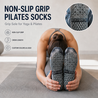 Chaussettes de Pilates antidérapantes personnalisées, chaussettes de yoga tie-dye, chaussettes à grip mi-mollet pour femmes et hommes, chaussettes d'exercice antidérapantes en coton, OEM