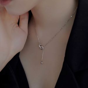 Dylam Women Fine Fashion Daily Wear Jewelry <b>Necklace</b> 925 Sterling Silver 5A Zirconia <b>Interlocking</b> Pendant <b>Necklace</b> - Product Image 5