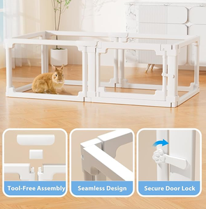 Valla Moderna y Segura para Mascotas de PVC Transparente de 80 cm, Jaula Interior para Perros y Gatos, Casa para Animales de Doble Capa Impermeable - Product Image 6