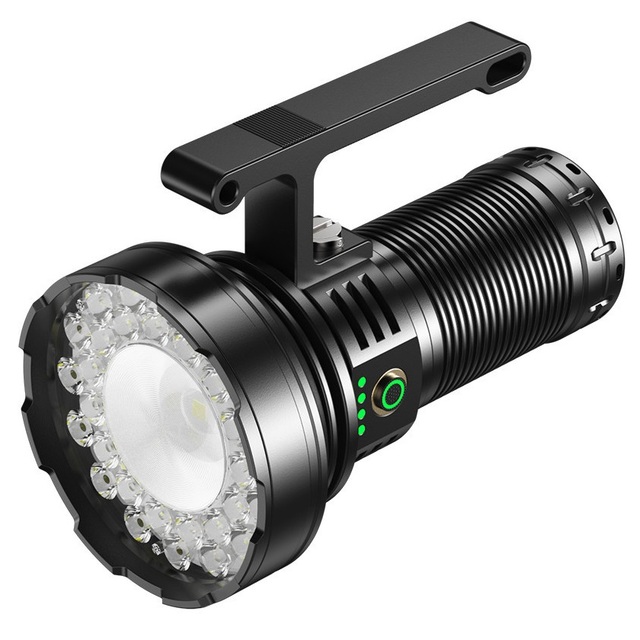 Powerful Tactical Flashlight Aluminum Alloy 30LED+LEP 10000LMS Super Bright Waterproof Searchlight TYPE-C Rechargeable Lantern