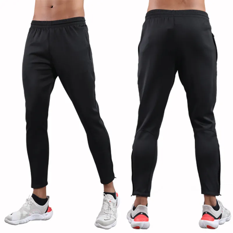 Mens Futebol Treinamento Calças Esportivas com Bolso Zipper Jogging Masculino Fitness Workout Running Calças 1 Peça Sportswear Adultos