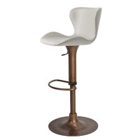 Tabouret de bar haut de gamme style luxe léger avec dossier, structure en acier inoxydable, réglable en hauteur, rotatif, pour usage domestique