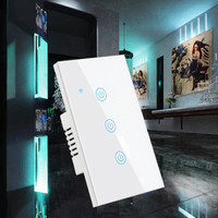 Sakelar Pintar Wi-Fi AS TL USW01 hingga USW04 1 2 3 4 Gang 600W L Plus N Tuya App Tanpa Perlu Gateway untuk Penggunaan Rumah dan Pekerjaan Sehari-hari
