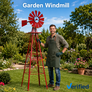 Moulin à vent en métal pour jardin extérieur, moulin à vent en acier vert à 4 pieds, ornement paysager pour pelouse, patio, décoration <span class=keywords><strong>de</strong></span> jardin - Product Image 6