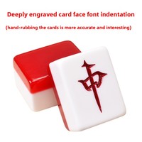 Tuiles de Mahjong Sacrées en Acrylique de Qualité Supérieure - Jeu de Mahjong Grand et Moyen Format avec Marquage Manuel, Boîte en Bois pour Usage Domestique