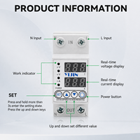 Dispositif de protection numérique intelligent pour la maison, réglable, contre les surtensions et les surintensités, avec réenclenchement automatique, 40A-100A, 220V-230V, en plastique et cuivre, pour usage domestique