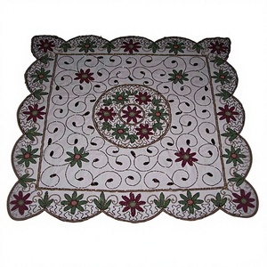 Ensemble de 16 pièces de nappes décoratives élégantes faites à la main en organza brodé, tissu en filet écologique et personnalisable pour la salle à manger - Product Image 1